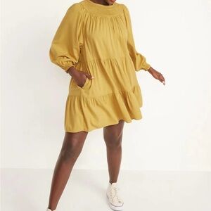 Old Navy Yellow Long Sleeve Dress